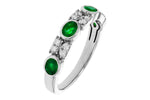 Allison Kaufman Emerald & Diamond Wedding Band in 14K White Gold, 0.68 ctw, alternate view