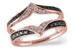Allison Kaufman Black Diamond Ring Guard in 14K Rose Gold, 0.46 ctw