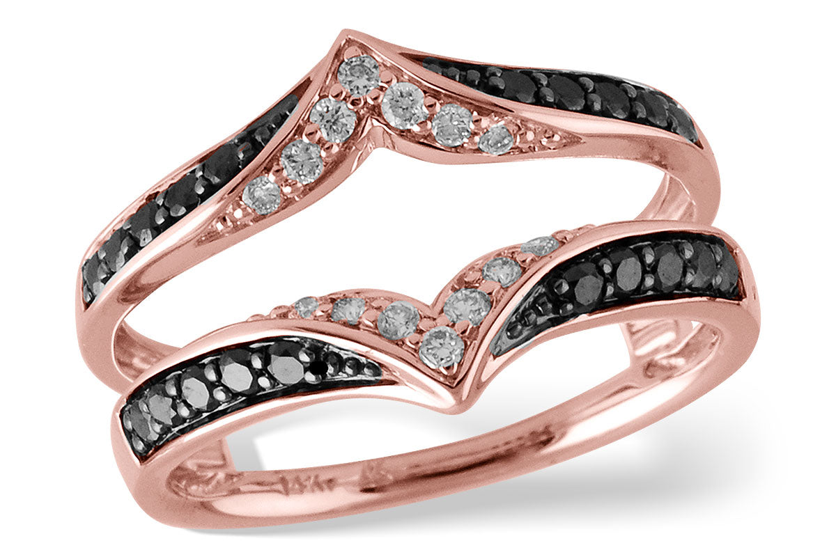 Allison Kaufman Black Diamond Ring Guard in 14K Rose Gold, 0.46 ctw