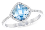 Allison Kaufman Aquamarine & Diamond Ring in 14K White Gold, 1.29 ctw