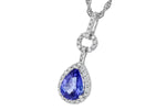Allison Kaufman Tanzanite & Diamond Necklace in 14K White Gold, 1.14 ctw, alternate view