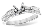 Allison Kaufman Diamond Engagement Ring Semi-Mount in 14K White Gold, 0.12 ctw (L7798)