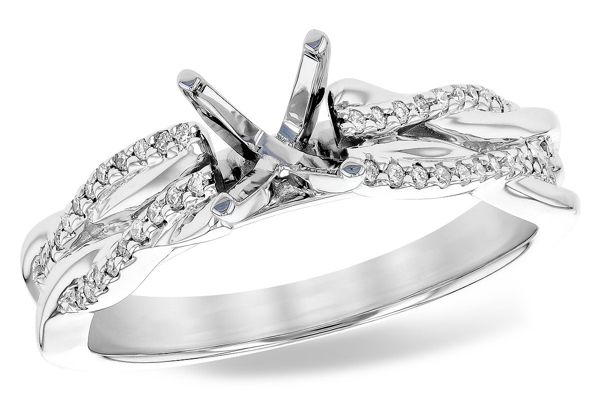 Allison Kaufman Diamond Engagement Ring Semi-Mount in 14K White Gold, 0.12 ctw (L7798)