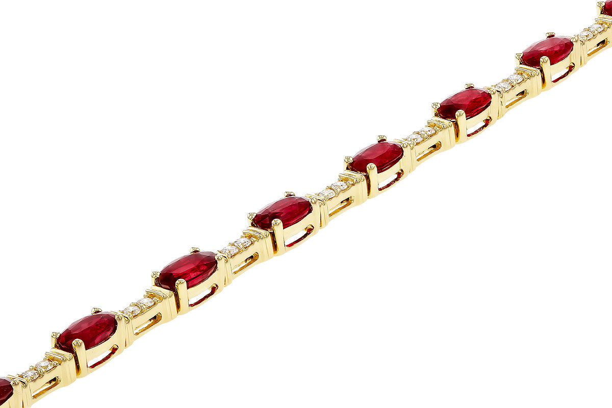 Allison Kaufman Ruby & Diamond Bracelet in 14K Yellow Gold, 4.97 ctw, alternate view