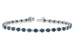 Allison Kaufman Blue Diamond Bracelet in 14K White Gold, 3.17 ctw