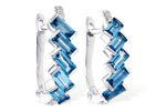 Allison Kaufman London Blue Topaz & Diamond Earrings in 14K White Gold, 1.50 ctw