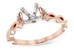 Allison Kaufman Diamond Engagement Ring Semi-Mount in 14K Rose Gold, 0.04 ctw (L7783)