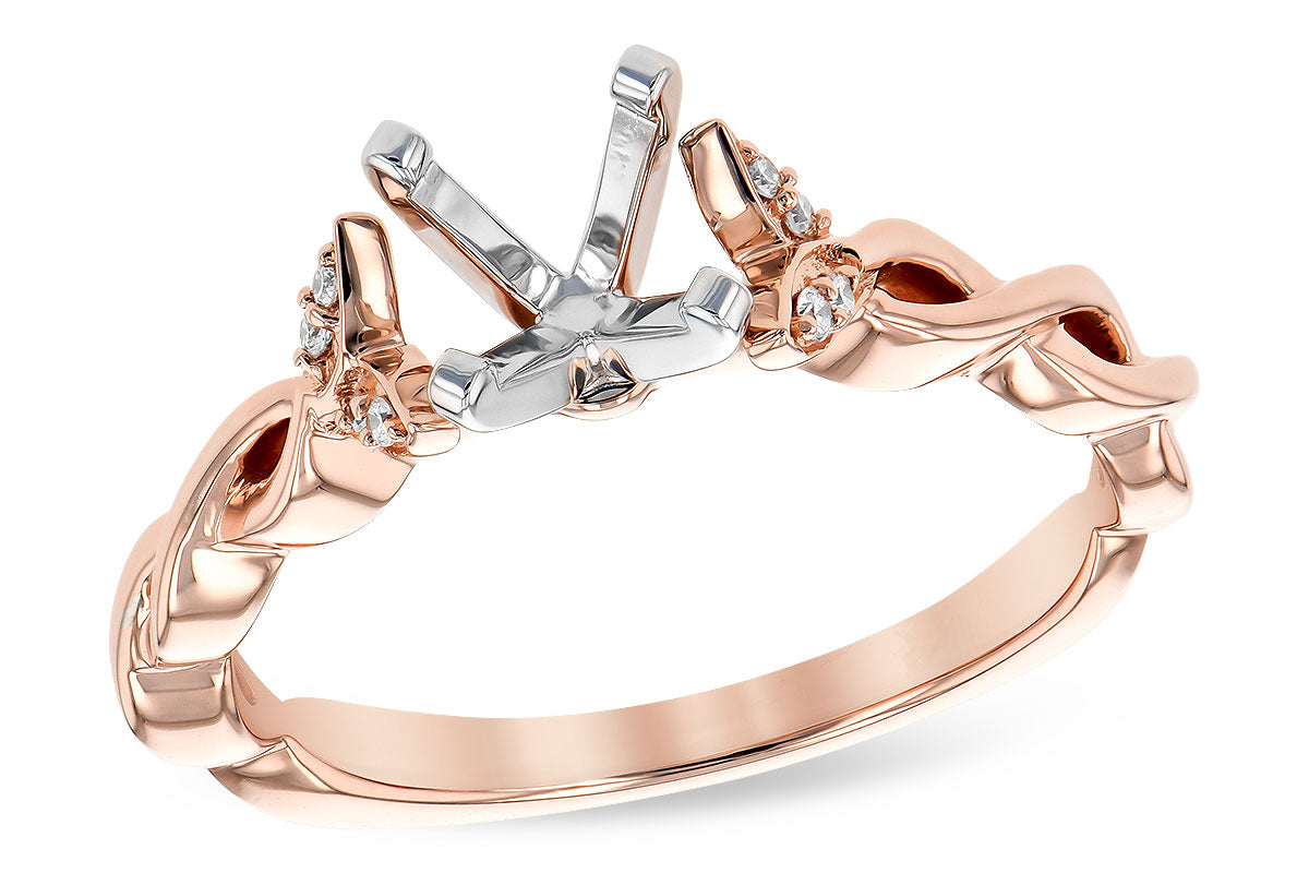 Allison Kaufman Diamond Engagement Ring Semi-Mount in 14K Rose Gold, 0.04 ctw (L7783)