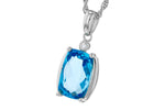 Allison Kaufman Blue Topaz & Diamond Necklace in 14K White Gold, 2.90 ctw, alternate view