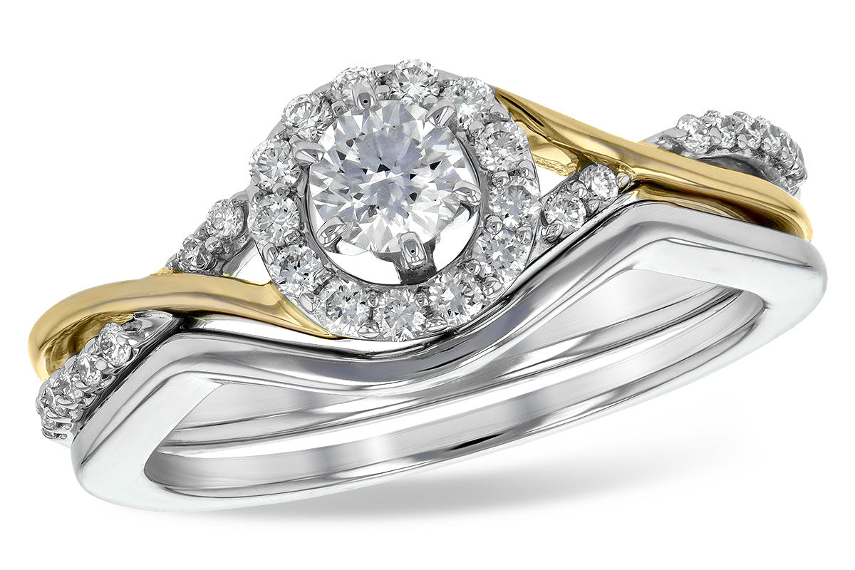 Allison Kaufman Diamond Bridal Set in 14K Two-Tone Gold, 0.50 ctw