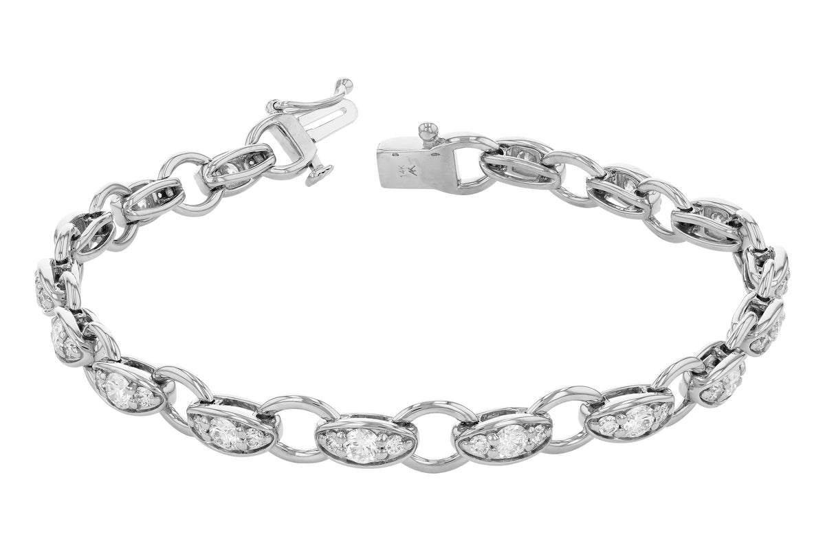 Allison Kaufman Diamond Bracelet in 14K White Gold, 2.20 ctw
