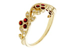 Allison Kaufman Ruby & Diamond Wedding Band in 14K Yellow Gold, 0.28 ctw, alternate view
