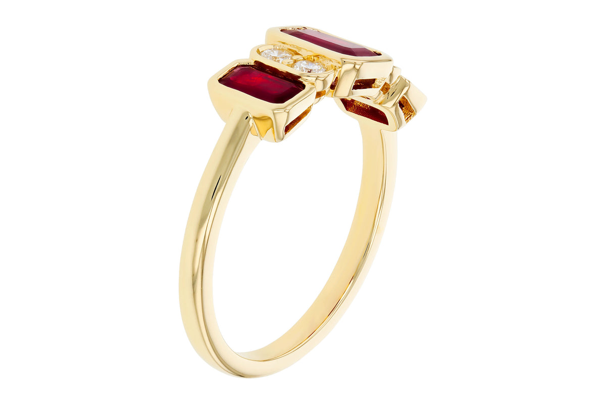 Allison Kaufman Ruby & Diamond Ring in 14K Yellow Gold, 1.55 ctw, alternate view