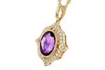 Allison Kaufman Amethyst & Diamond Necklace in 14K Yellow Gold, 1.70 ctw (N8483), alternate view