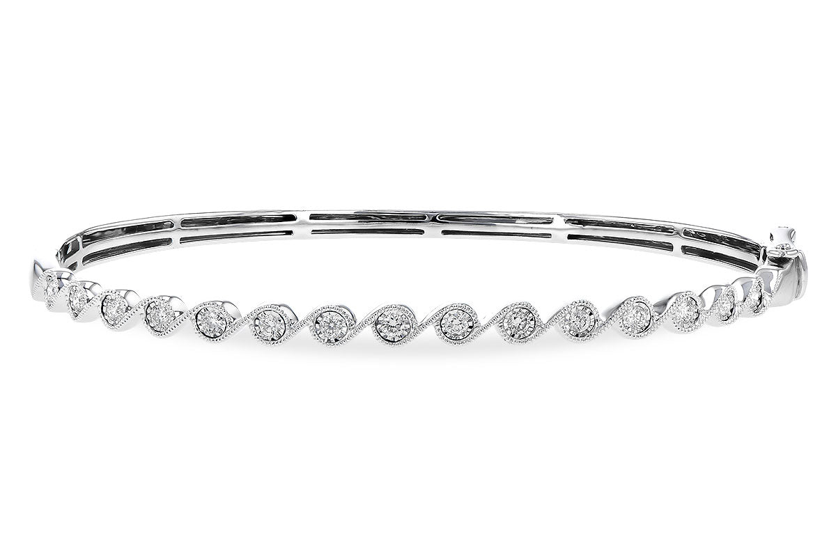 Allison Kaufman Diamond Bangle Bracelet in 14K White Gold, 0.32 ctw