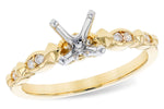 Allison Kaufman Diamond Engagement Ring Semi-Mount in 14K Yellow Gold, 0.08 ctw (L7837)
