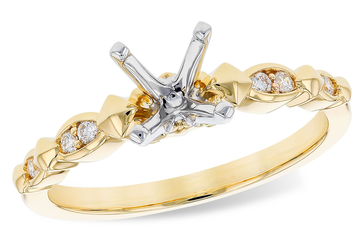 Allison Kaufman Diamond Engagement Ring Semi-Mount in 14K Yellow Gold, 0.08 ctw (L7837)