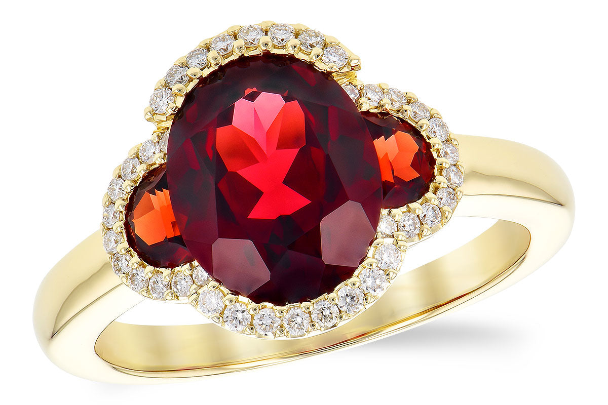 Allison Kaufman Garnet & Diamond Ring in 14K Yellow Gold, 3.45 ctw