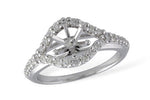 Allison Kaufman Diamond Engagement Ring Semi-Mount in 14K White Gold, 0.46 ctw (L7447)