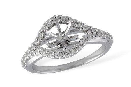 Allison Kaufman Diamond Engagement Ring Semi-Mount in 14K White Gold, 0.46 ctw (L7447)