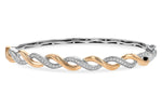 Allison Kaufman Diamond Bangle Bracelet in 14K Two-Tone Gold, 0.42 ctw (B1240)
