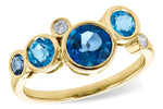 Allison Kaufman Blue Topaz & Diamond Ring in 14K Yellow Gold, 1.45 ctw