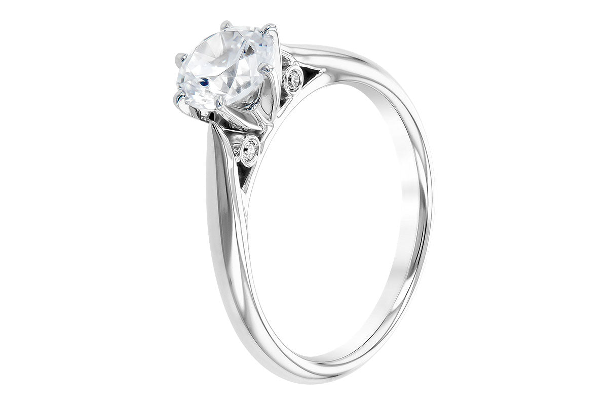 Allison Kaufman Diamond Engagement Ring Semi-Mount in 14K White Gold, 0.04 ctw (L7485), alternate view