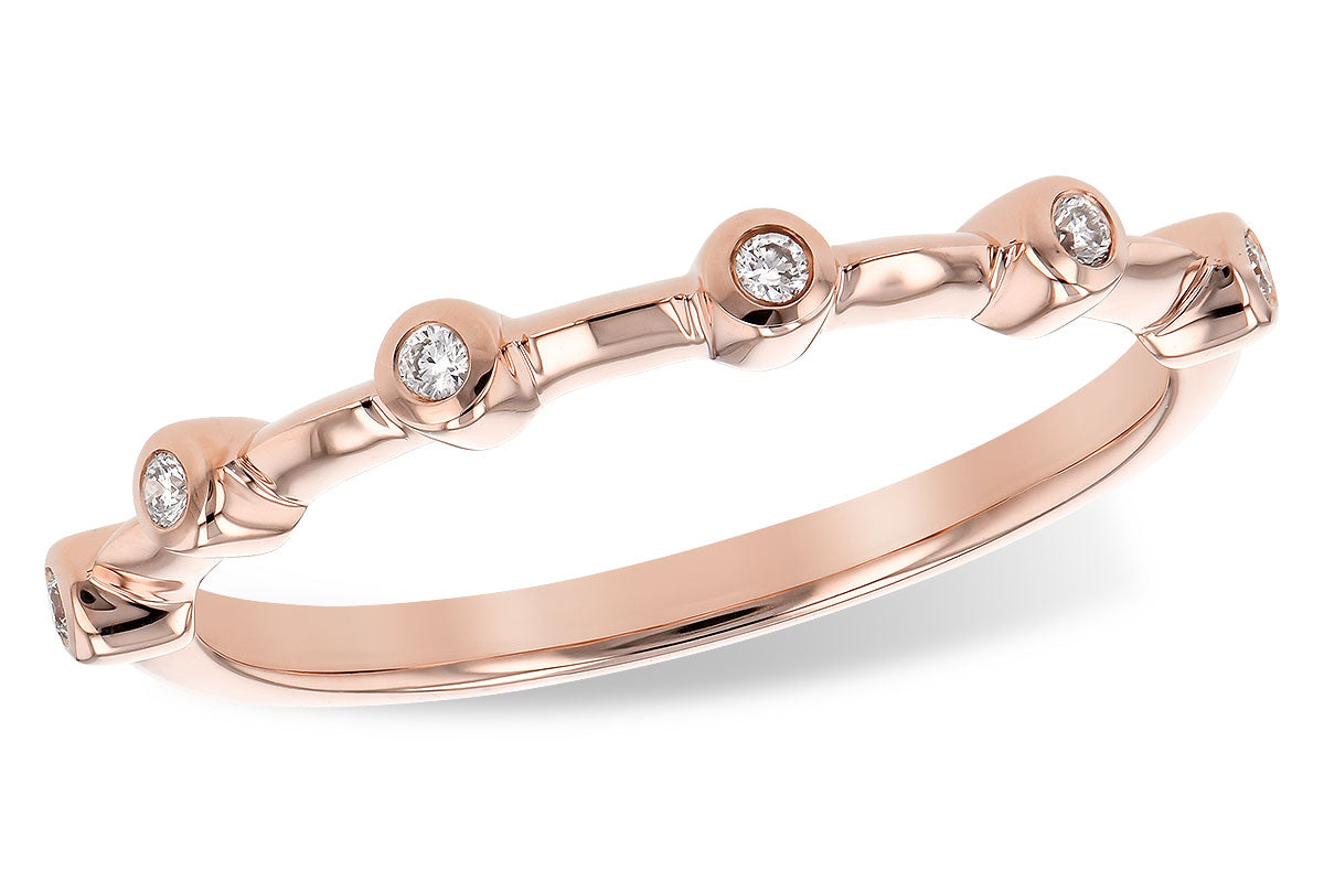 Allison Kaufman Diamond Wedding Band in 14K Rose Gold, 0.05 ctw (W2387)