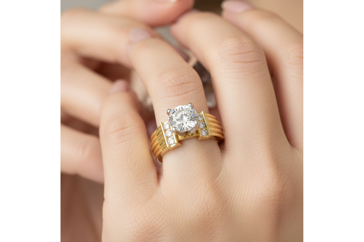 Allison Kaufman Diamond Engagement Ring Semi-Mount in 14K Yellow Gold, 0.20 ctw (L7939), alternate view