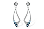 Allison Kaufman Blue Topaz & Diamond Earrings in 14K White Gold, 1.25 ctw