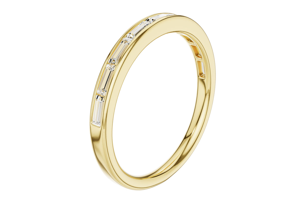 Allison Kaufman Baguette Diamond Wedding Band in 14K Yellow Gold, 0.44 ctw, alternate view