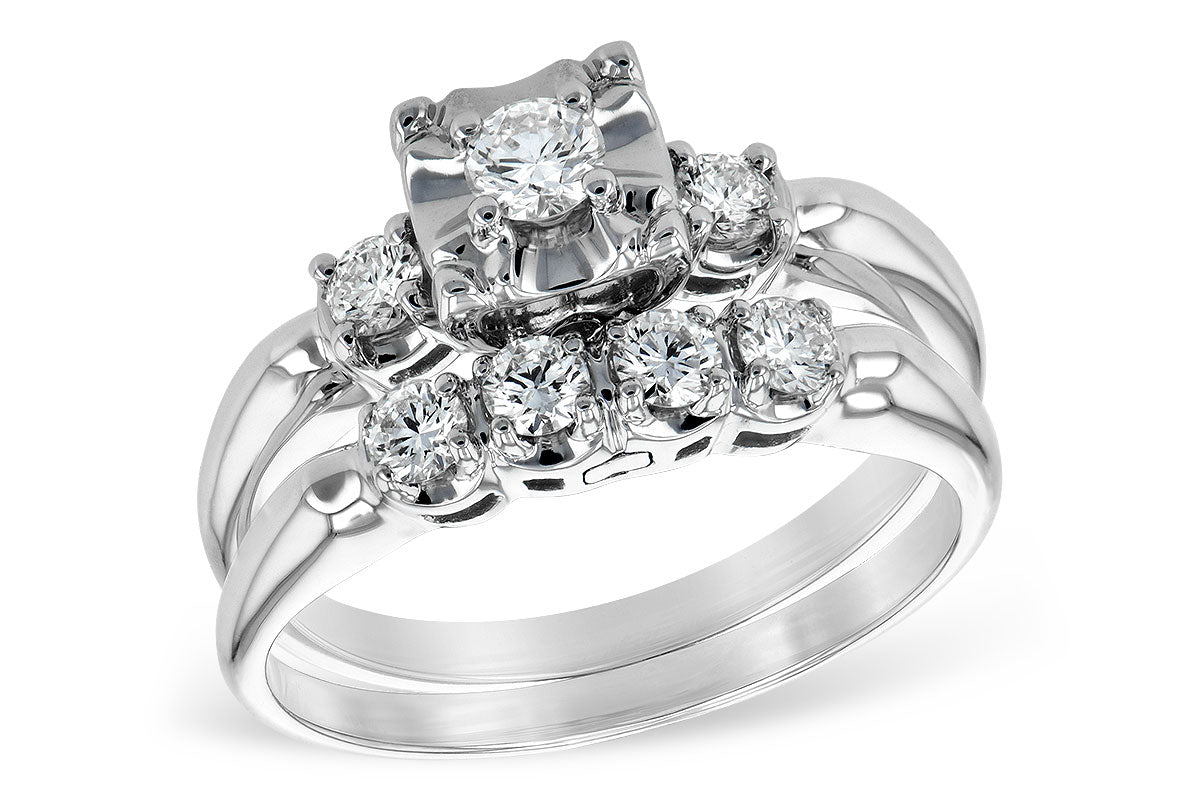 Allison Kaufman Diamond Bridal Set in 14K White Gold, 0.50 ctw