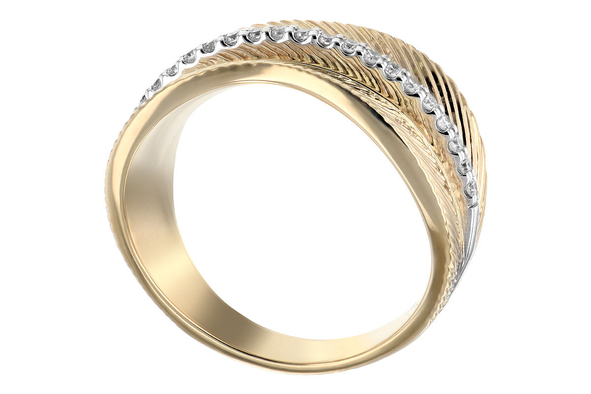 Allison Kaufman Diamond Wedding Band in 14K Yellow & White Gold, 0.22 ctw, alternate view