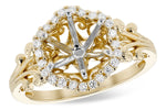Allison Kaufman Diamond Engagement Ring Semi-Mount in 14K Yellow Gold, 0.20 ctw (L7777)