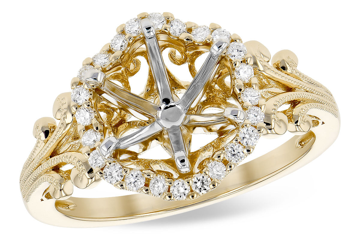 Allison Kaufman Diamond Engagement Ring Semi-Mount in 14K Yellow Gold, 0.20 ctw (L7777)