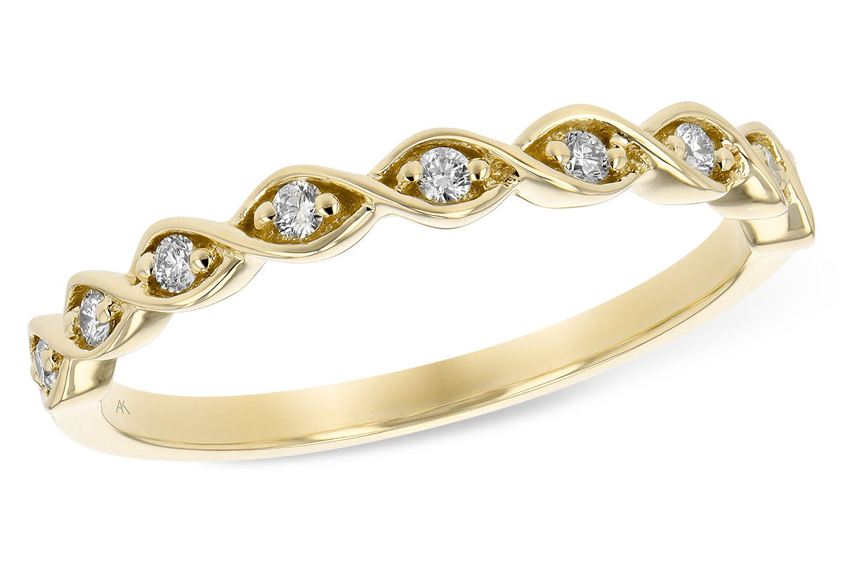 Allison Kaufman Diamond Wedding Band in 14K Yellow Gold, 0.12 ctw (W2222)