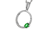 Allison Kaufman Emerald & Diamond Necklace in 14K White Gold, 0.34 ctw (N8590), alternate view