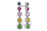 Allison Kaufman Multi-Gemstone Earrings in 14K White Gold, 0.60 ctw
