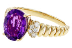 Allison Kaufman Amethyst & Diamond Ring in 14K Yellow Gold, 2.26 ctw, alternate view