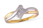 Allison Kaufman Diamond Ring in 14K Yellow & White Gold, 0.09 ctw