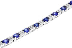 Allison Kaufman Sapphire & Diamond Bracelet in 14K White Gold, 7.92 ctw, alternate view
