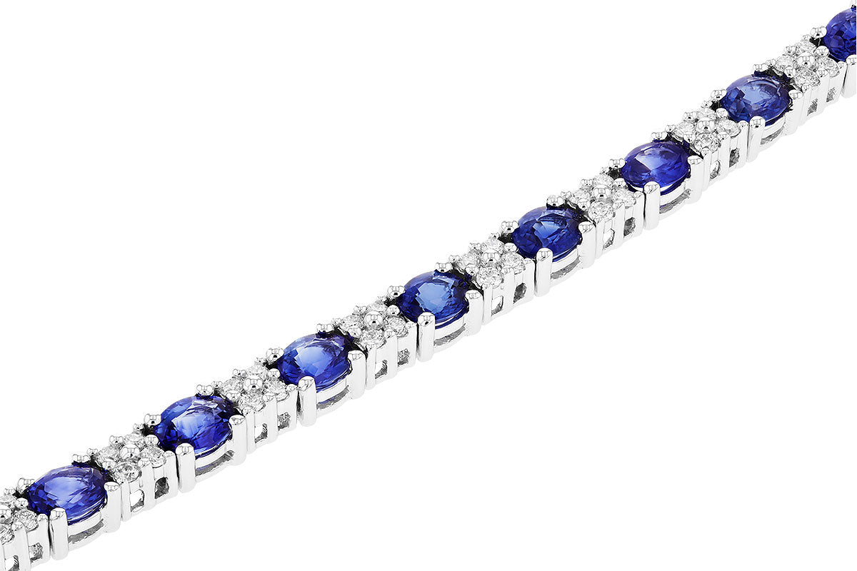 Allison Kaufman Sapphire & Diamond Bracelet in 14K White Gold, 7.92 ctw, alternate view