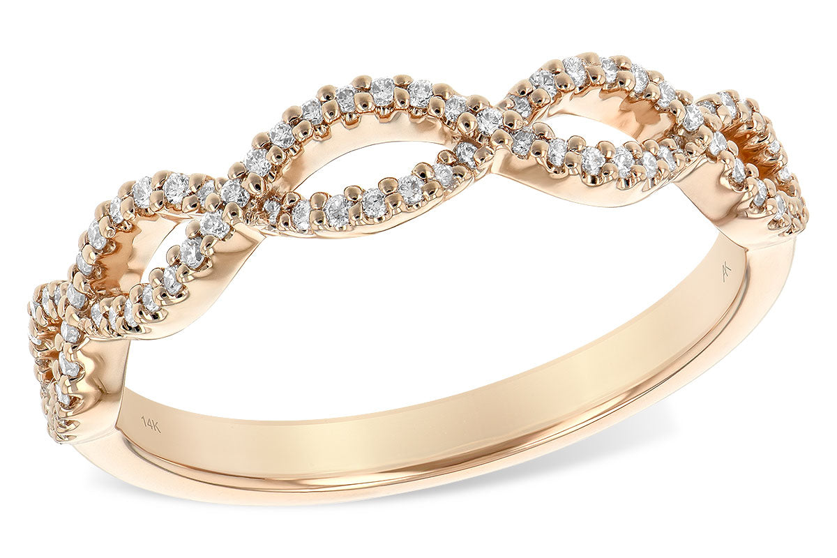 Allison Kaufman Diamond Wedding Band in 14K Rose Gold, 0.19 ctw (W2161)