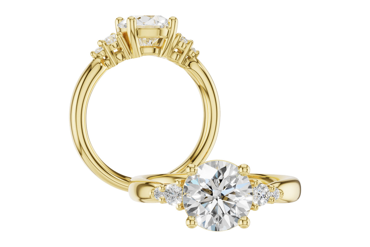 Allison Kaufman Diamond Engagement Ring Semi-Mount in 14K Yellow Gold, 0.16 ctw (L7918), alternate view