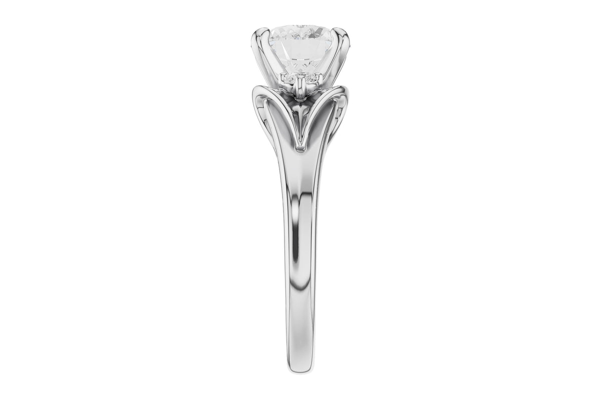 Allison Kaufman Diamond Engagement Ring Semi-Mount in 14K White Gold, 0.16 ctw (L7955), alternate view