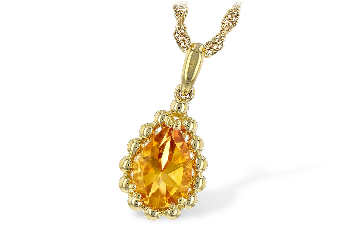 Allison Kaufman Citrine Necklace in 14K Yellow Gold, 1.06 ctw