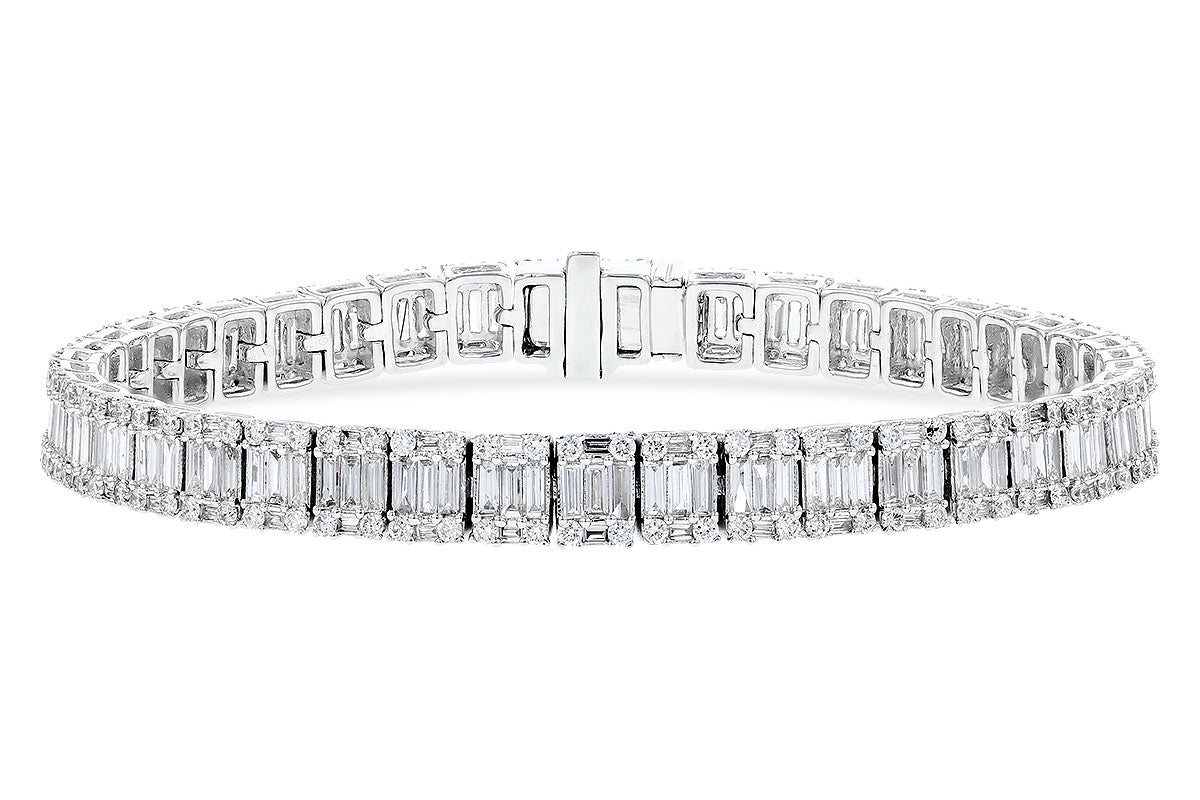Allison Kaufman Baguette Diamond Bracelet in 14K White Gold, 4.10 ctw