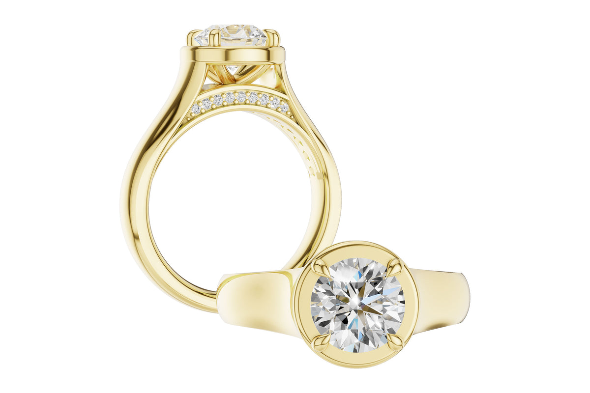 Allison Kaufman Diamond Engagement Ring Semi-Mount in 14K Yellow Gold, 0.09 ctw (L7923), alternate view