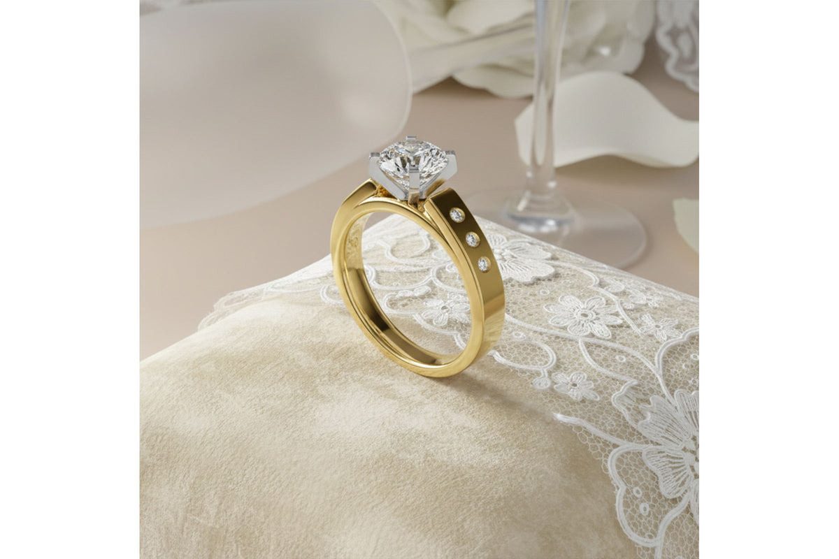 Allison Kaufman Diamond Engagement Ring Semi-Mount in 14K Yellow Gold, 0.09 ctw (L7932), alternate view