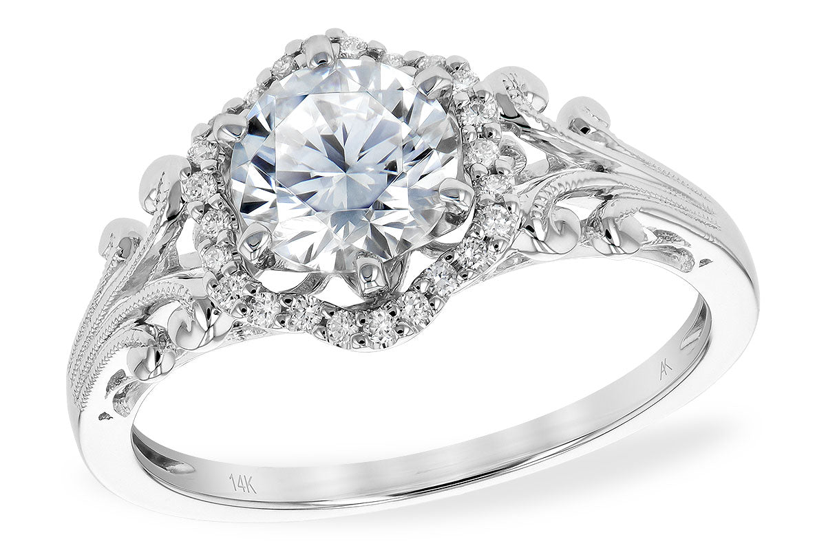 Allison Kaufman Diamond Engagement Ring Semi-Mount in 14K White Gold, 0.09 ctw